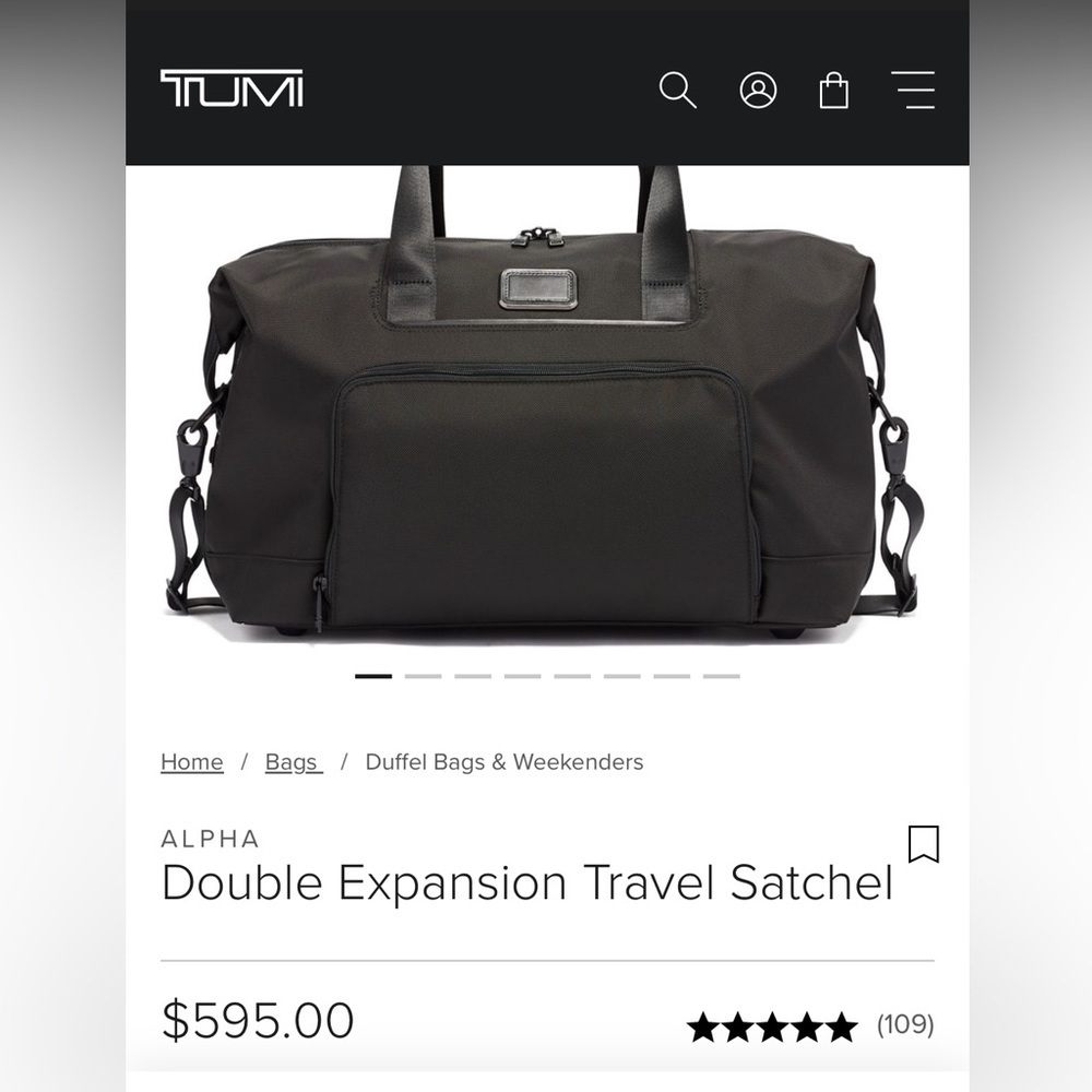Tumi duffle bag in chocolate brown